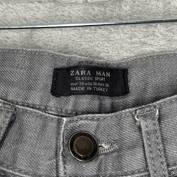 Zara Jeans Mens 30 Washed Gray Classic Sport Straight Denim Everyday Casual - Picture 6 of 9